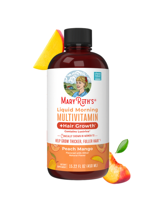 MARYRUTH'S Liquid Multivitamin+Hair Growth | Biotin 10000mcg | Lustriva Hair Growth Supplement | Clinically Tested in Women for Thicker Hair&Facial Wrinkle | Skin Care | Ages 18+ | 15.22 Fl Oz
